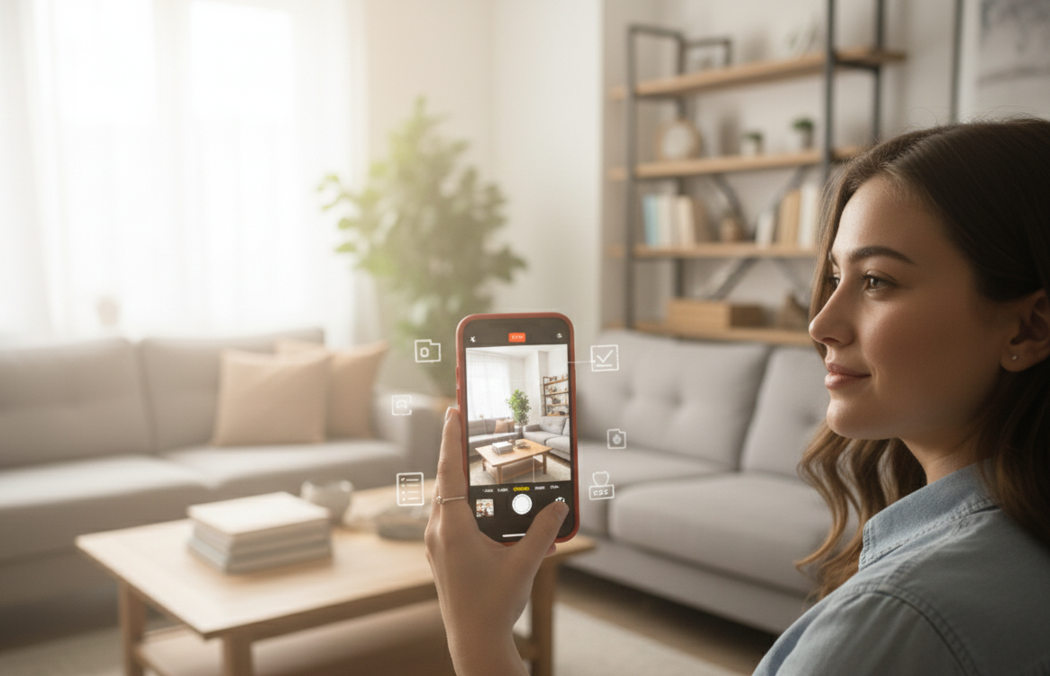 Recording a video of a home for a household inventory app called ReEmber.