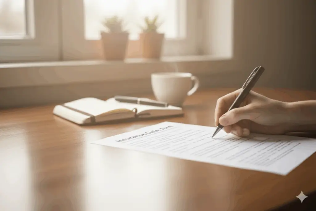 Illustration symbolizing filing home insurance claim and protecting your home
