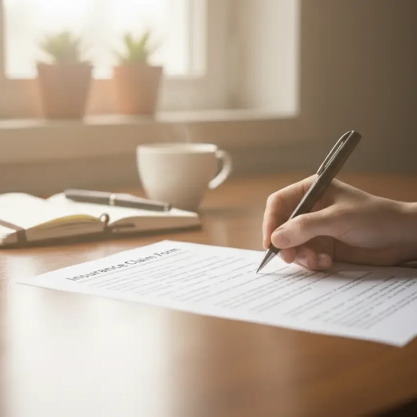 Illustration symbolizing filing home insurance claim and protecting your home